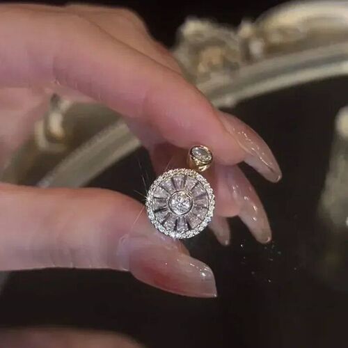 2024 New Fidget Spinner Rings for Women Cubic Zirconia Sunfl