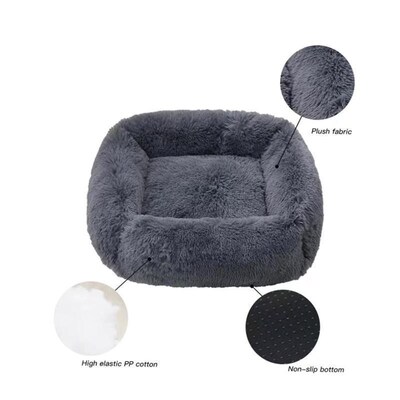 soft square pet dog bed cat plush sleeping artifact soothing