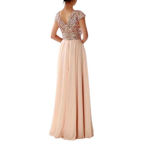 Spring and summer new y dress, V-neck chiffon matching eveni