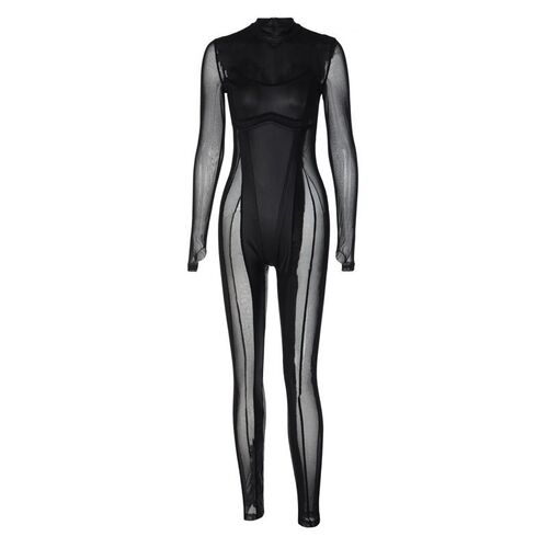 Zipper long sleeved jumpsuit Womens clothing 2024 new colle