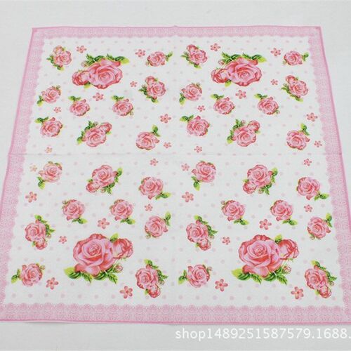 Printed Napkin Paper Rose Tissue Disposable Party Wedding Na