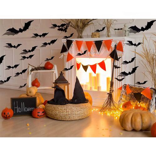 Halloween 3D Bats Decoration Plastic Bat Wall ers for Home W