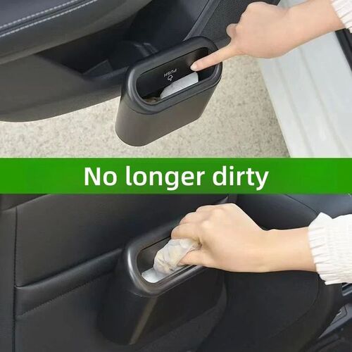 1L Portable Car Debris Box Hanging Mini Car Trash Can ABS Sq