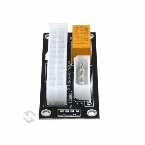 Black Dual PS Power Supply Sync Adapter Add2psu ATX 24Pin To