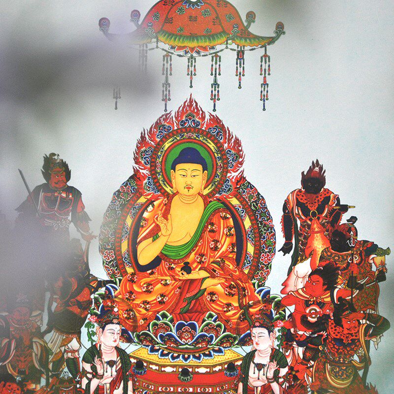 普门庵唐密药师琉璃光如来像中堂卷轴茶挂 挂像装饰画 吉祥挂画,家居饰品,其他装饰画,淘宝优惠券,粉丝福利购,淘宝优惠卷