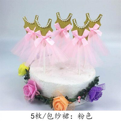 6 PCS Decor Wedding Girl Cake Topper Dessert Toothpick