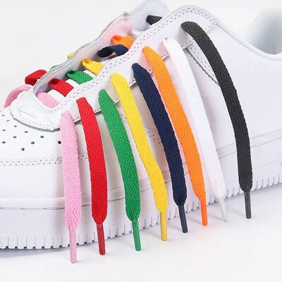 1Pair Flat Shoelaces Classic Quality Rope Laces Solid Casual