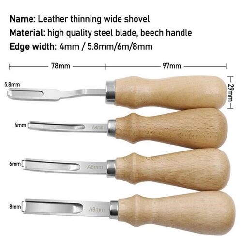 4/6/8mm Leather Craft Edge Trimming Tools Kit Wide Shovel Bl