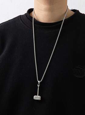 Hip-hop punk hammer accessories pendant titanium steel neckl