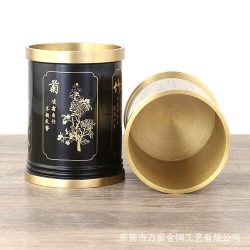 Brass pen container ornaents office study desktop table pen