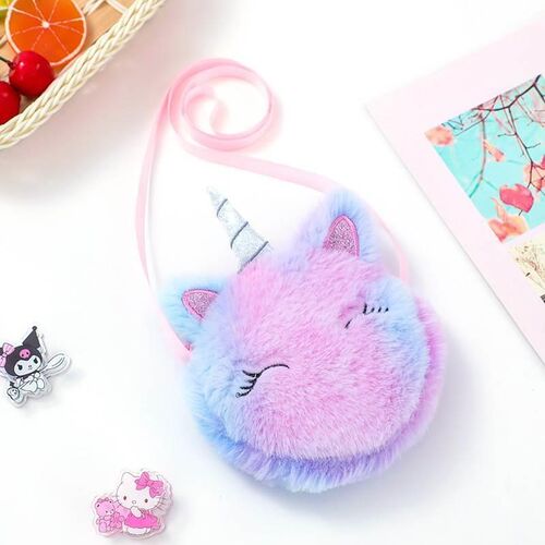 Cute Unicorn Children Shoulder Bag Kids Plush Toys Gradient