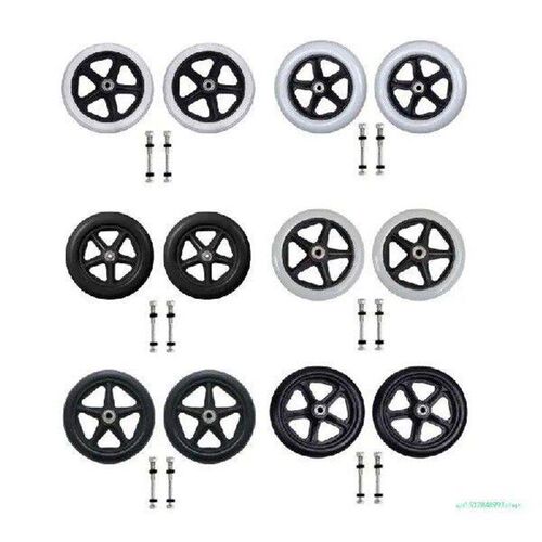 2Pcs 6/7/8in Heavy Duty Wheelchair Front Caster Flexible
