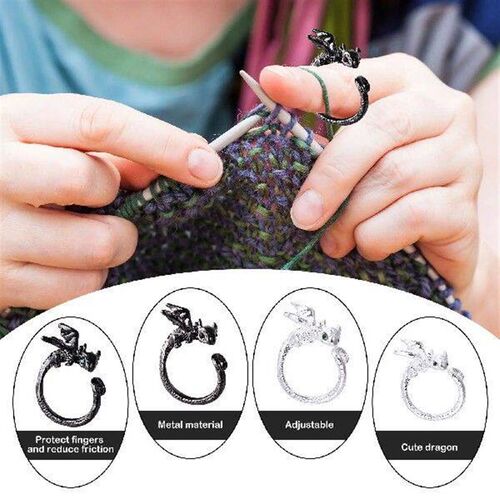 14Pcs Adjustable Dragon Shape Crochet Tension Ring Kit