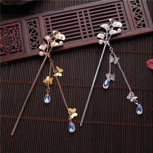 Fashion Classic Pearl Tassel Butterfly Hair  Direct Plate Ha