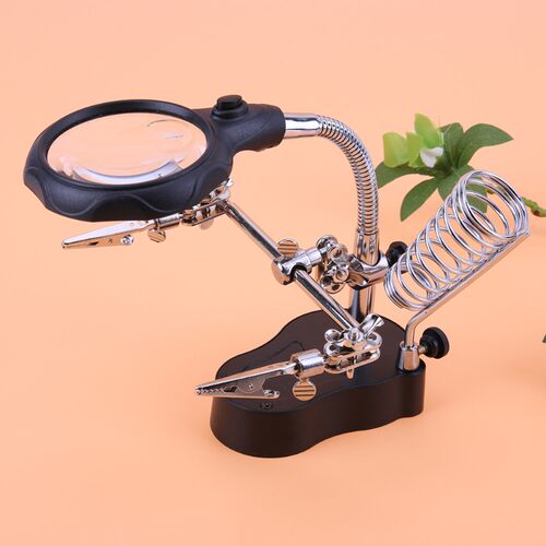 2021 Desktop Magnifier Welding Magnifying Glass LED Holder