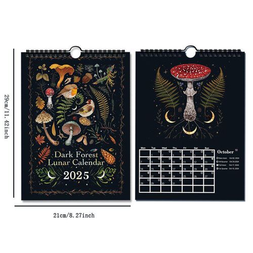 跨境新品Dark Forest Lunar Calendar2025黑暗森林挂历办公室日历