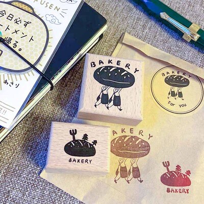 Kawaii Wooden Stamps Bakery Party Journaling Cute Scrapbooki