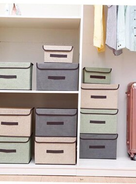 Cotton Linen Storage Box Organizer Home Clothes Luggage Bag