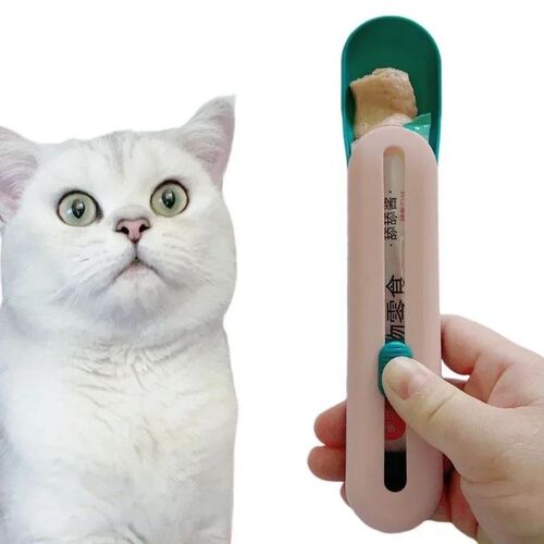 Cat feeder cat strip squeeze spoon pet liquid snack spoon li