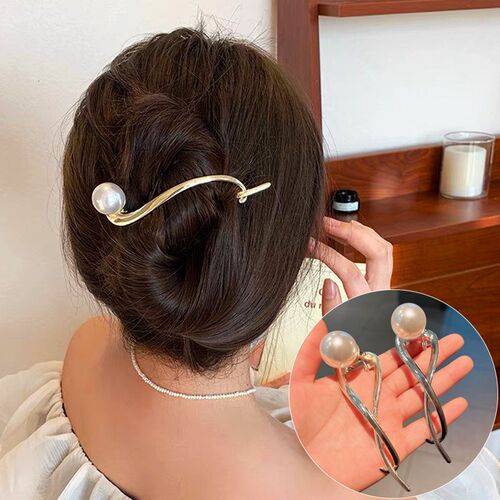 Korean Fashion Pearl Hair Claw Clips For Women Girls Elegant