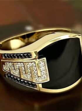 Signet Square Finger Rings For Men Punk Style Collection Gol