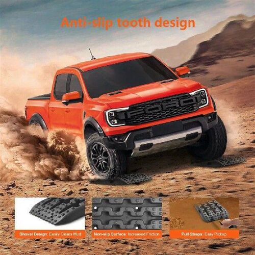 2Pcs Traction Board Anti-Skid Car Emergency Escape Mat Mud
