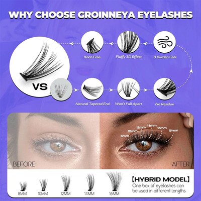 Cluster Lashes Natural Eyelash extension Volume Individual