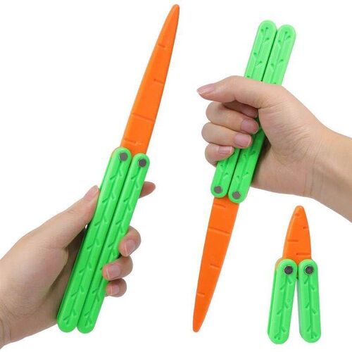 Simulation Carrot Butterfly Knife Gravity 3D Printed Plastic