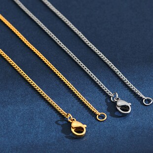 2mm Wide Stainless Steel Link Chain Necklace for Men and