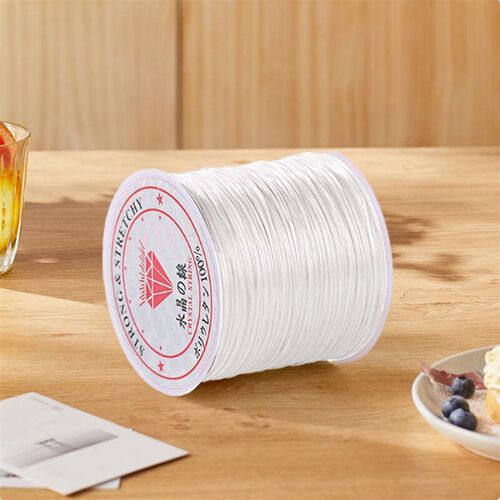 50m Elastic Bead String Cord Flat Silk String for Beading DI
