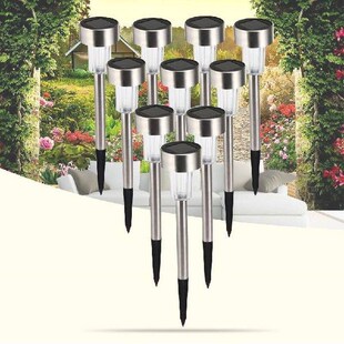 10PCS LED Lawn Lamp Solar Panel LED Spike Spot Light Lawn Li