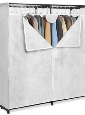 60-inch White Extra-Wide Portable Closets Wardrobe Cabinets