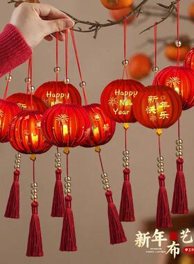 New Year Hanging Ornament Red Glowing Lanterns Chinese Mini