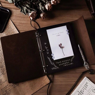 Photo album DIY vintage leather scrapbook memories book refi