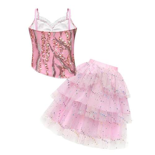 Kids Children Glinda Cosplay Costume 2024 Movie Wicked Stage