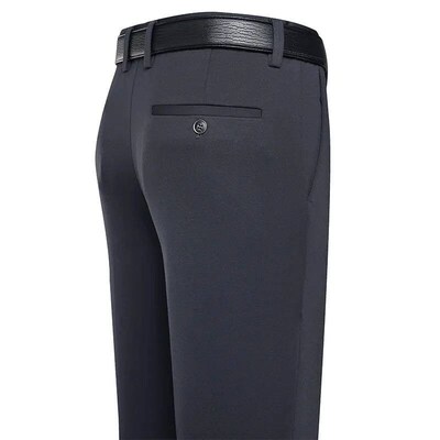 Suit Pants Men Business Casual Trousers Formal Dress Straigh