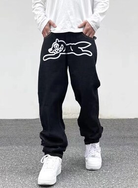 2023 Ropa Dog Print Sreetwear Men Hip Hop Baggy Jeans Pants