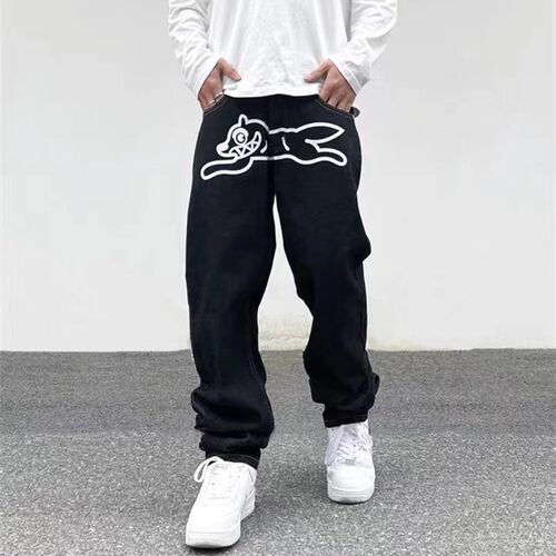 2023 Ropa Dog Print Sreetwear Men Hip Hop Baggy Jeans Pants