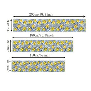 Summer Runner Decor Table Party Linen Tiles Lemon Holiday