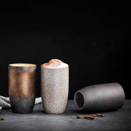 Black Zen Japanese Style Coarse Pottery Tea Cans Kung Fu Tea