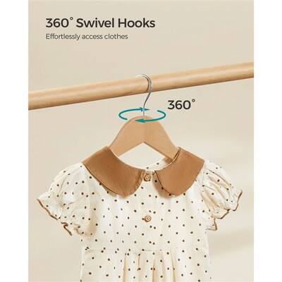 SONGMICS Kids Wooden Hangers 20 Pack, Solid Wood Baby Hanger