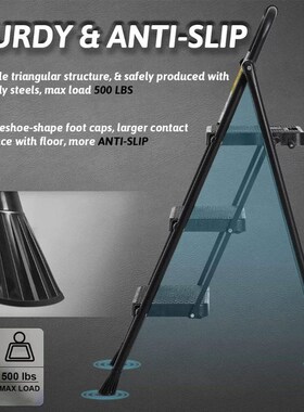 Step Ladder 3 Step Folding with Handgrip, 500Lbs Steel Step