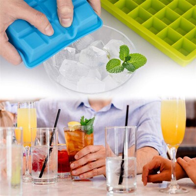 Silicone Ice Cube Tray with Lid Ice Molds Cocktail Whiskey