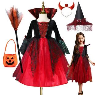Vampire Dress for Girls Kids Halloween Cosplay Vampire Costu