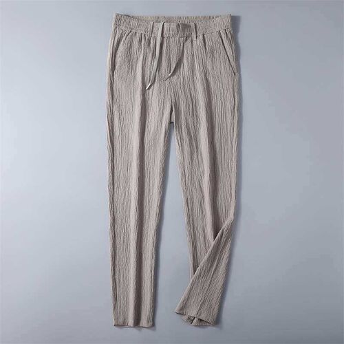 Stetch Waffles Casual Pants Mens Summer New Slim Straight L