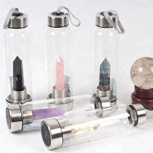 water bottle Drop Shipping Natural Crystal Point Healing Obe