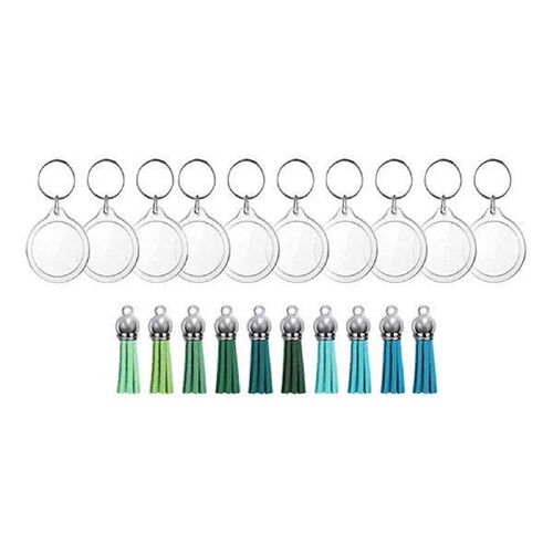 10Pcs Acrylic Photo Frame Keyrings Charms DIY Projects