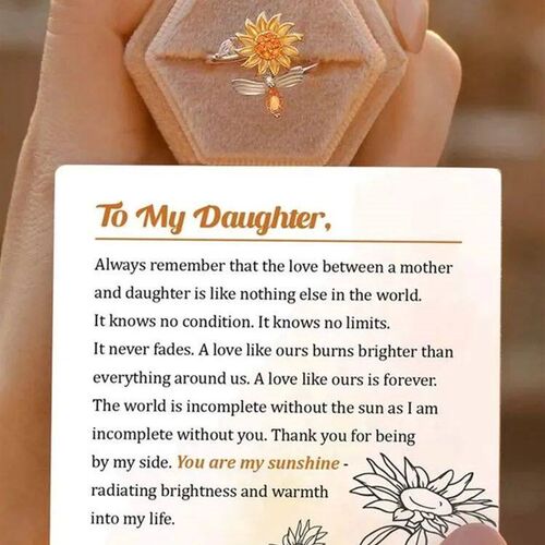 Spinning Sunflower Bee Anxiety Ring For Women Rotatable Adju