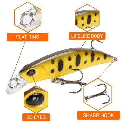 Slowly Sinking Minnow Fishing Lure 65mm 4g Artificial Japan
