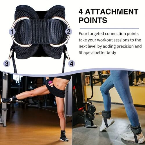 Fitness Ankle Straps Adjustable D-Ring Support Cuffs Gym Leg
